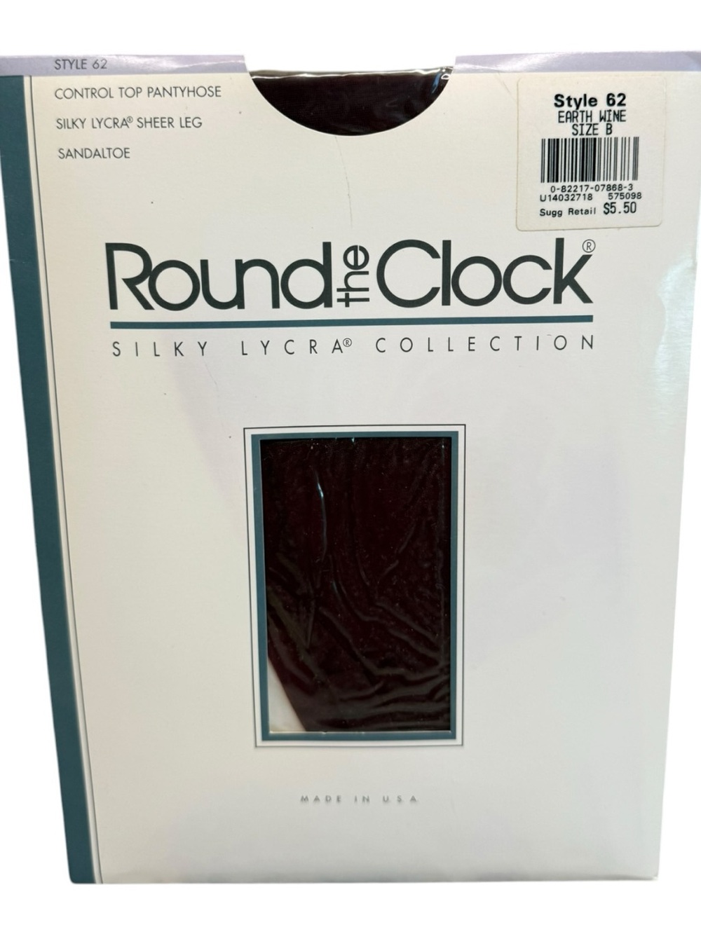 Round the clock control top pantyhose silky Lycra Style 62 Size B Earth Wine